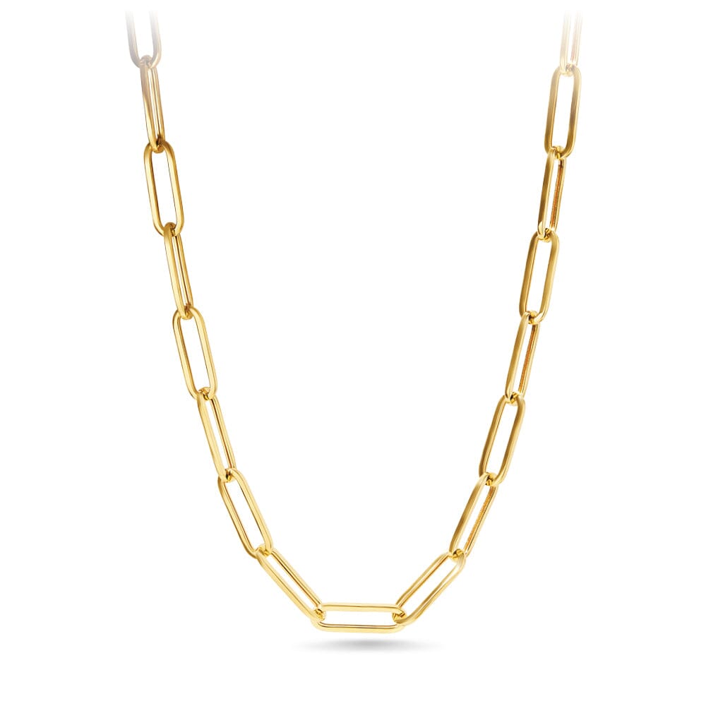 9kt Yellow Gold Silver Infused Oval Link Necklace Chain