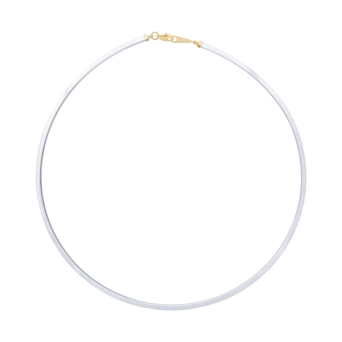45cm Omega Chain in 9kt Yellow and White Bonded Gold