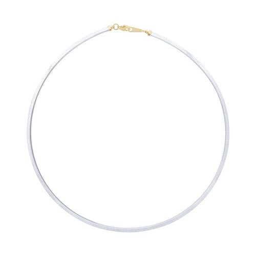 45cm Omega Chain in 9kt Yellow and White Bonded Gold