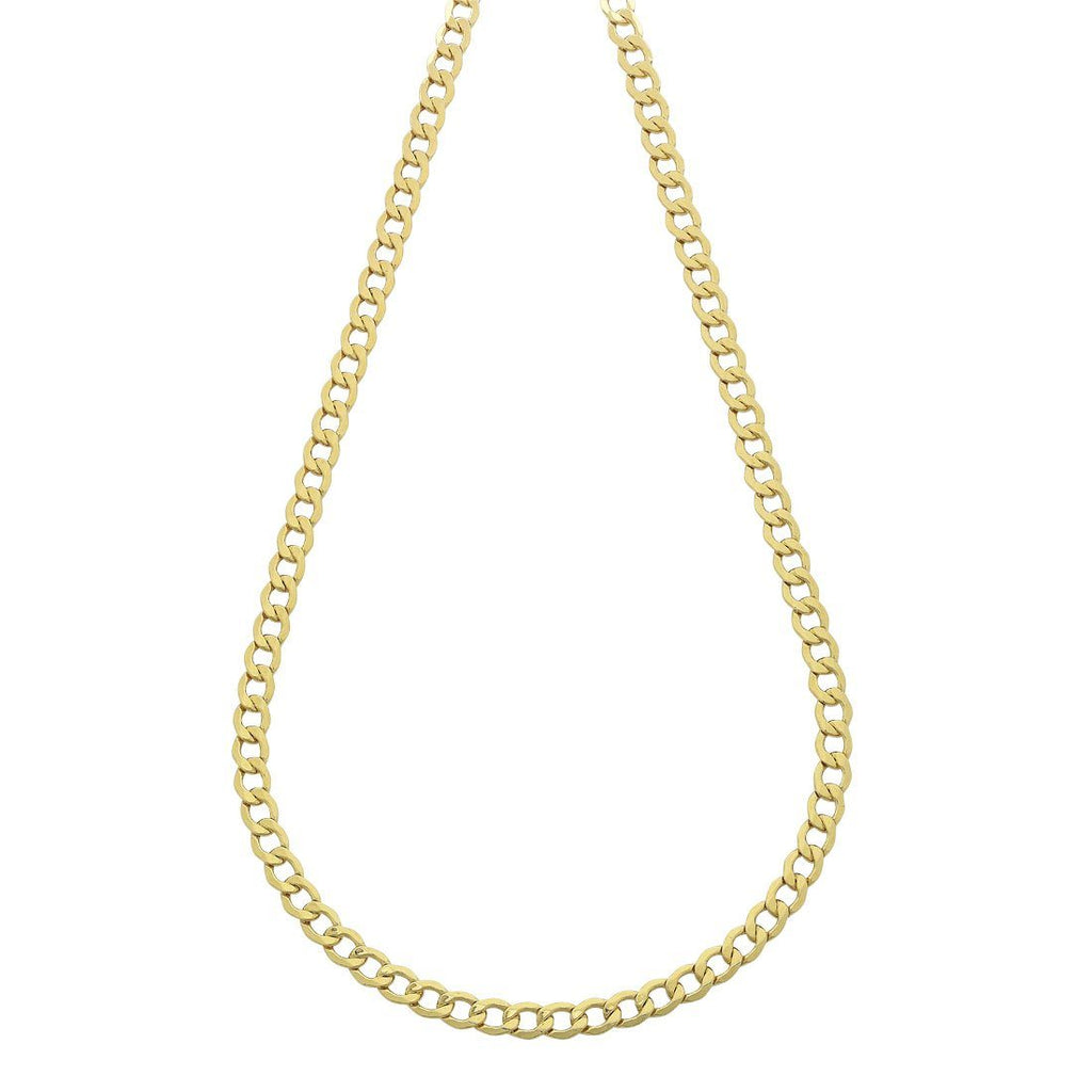 9kt Yellow Gold Silver Infused Open Curb Necklace 60cm
