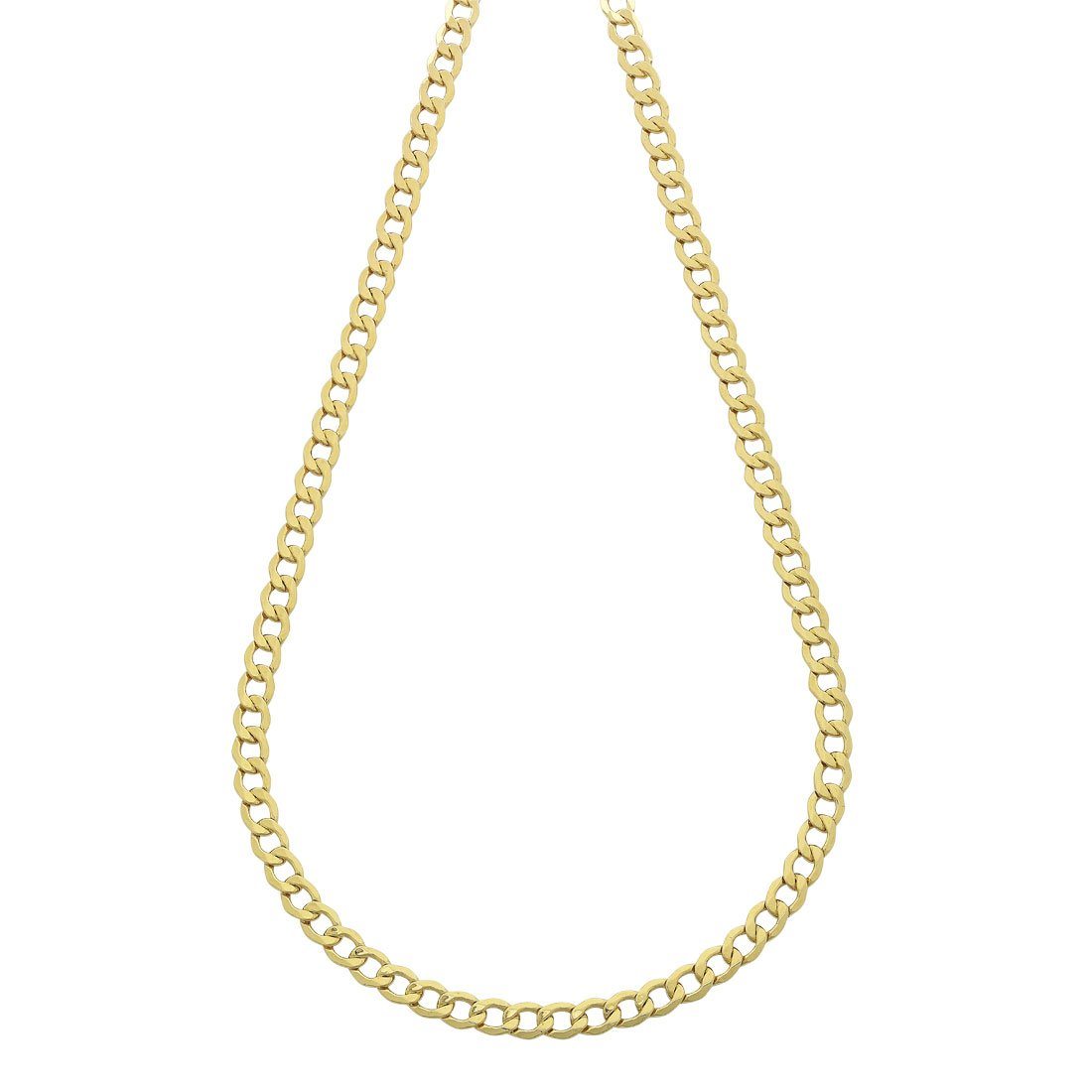 9kt Yellow Gold Silver Infused Open Curb Necklace 60cm