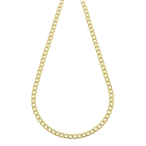 9kt Yellow Gold Silver Infused Open Curb Necklace 60cm