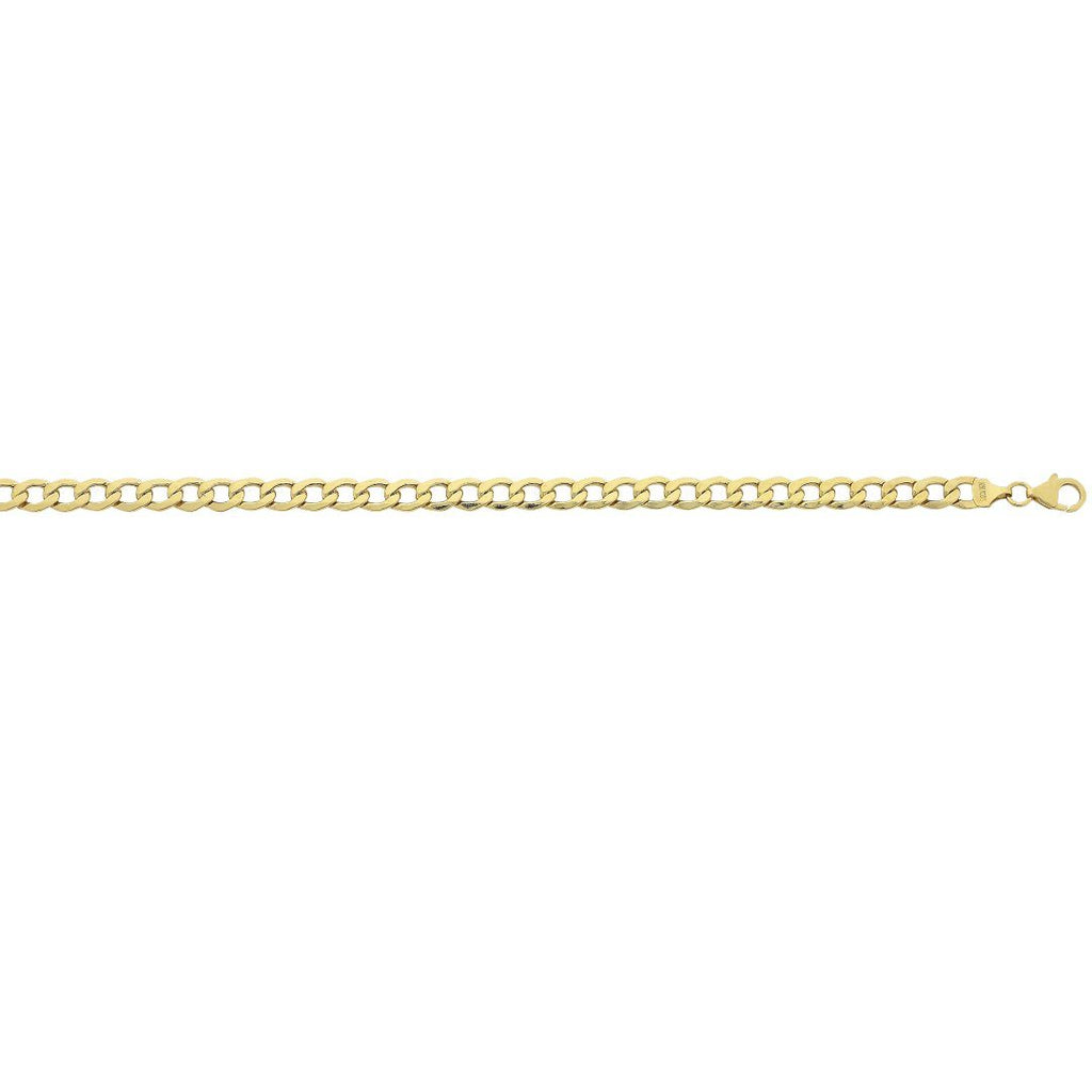 9kt Yellow Gold Silver Infused Open Curb Necklace 60cm