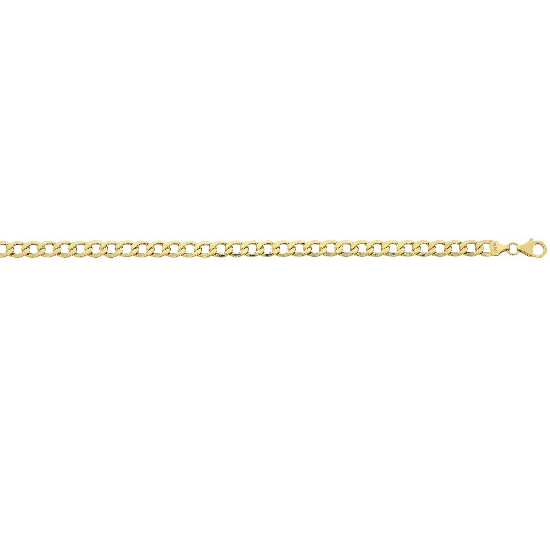 9kt Yellow Gold Silver Infused Open Curb Necklace 60cm