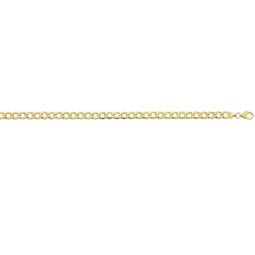 9kt Yellow Gold Silver Infused Open Curb Necklace 60cm