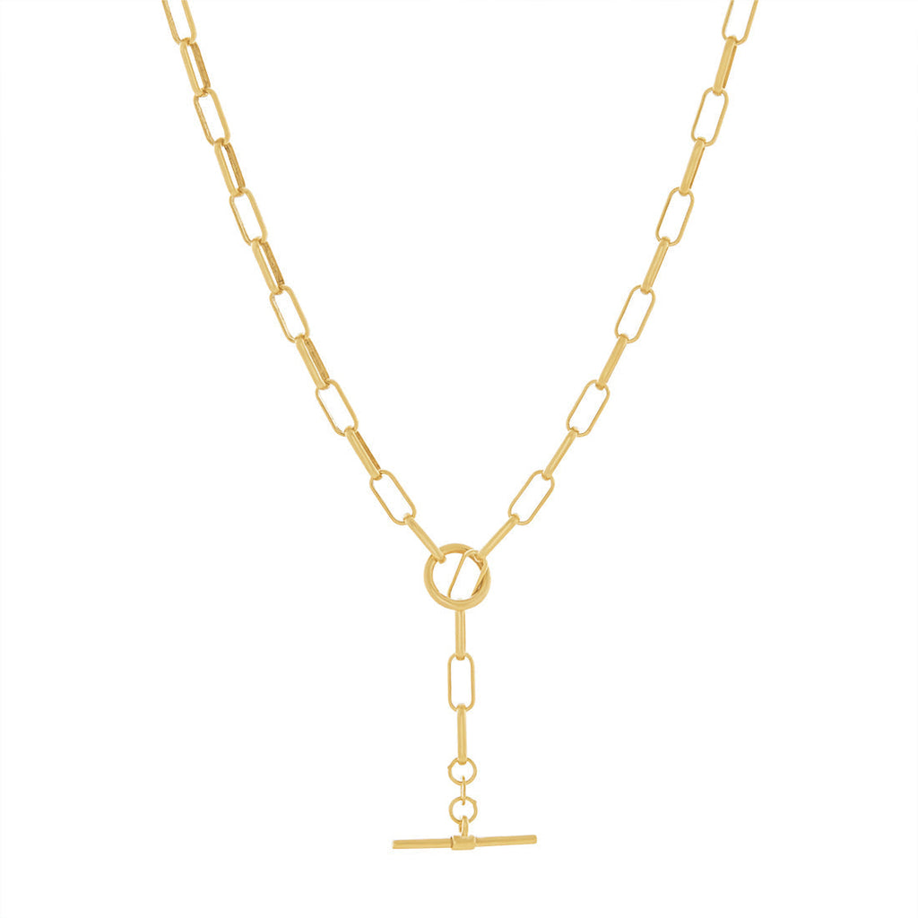 9kt Yellow Gold Silver Infused Paperclip Necklace