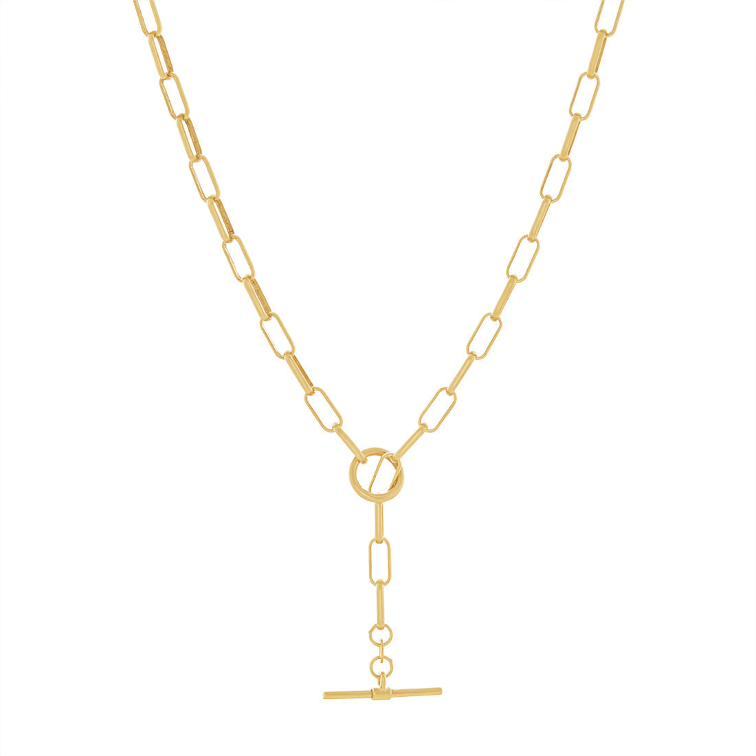9kt Yellow Gold Silver Infused Paperclip Necklace