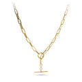 9kt Yellow Gold Silver Infused Paperclip Necklace