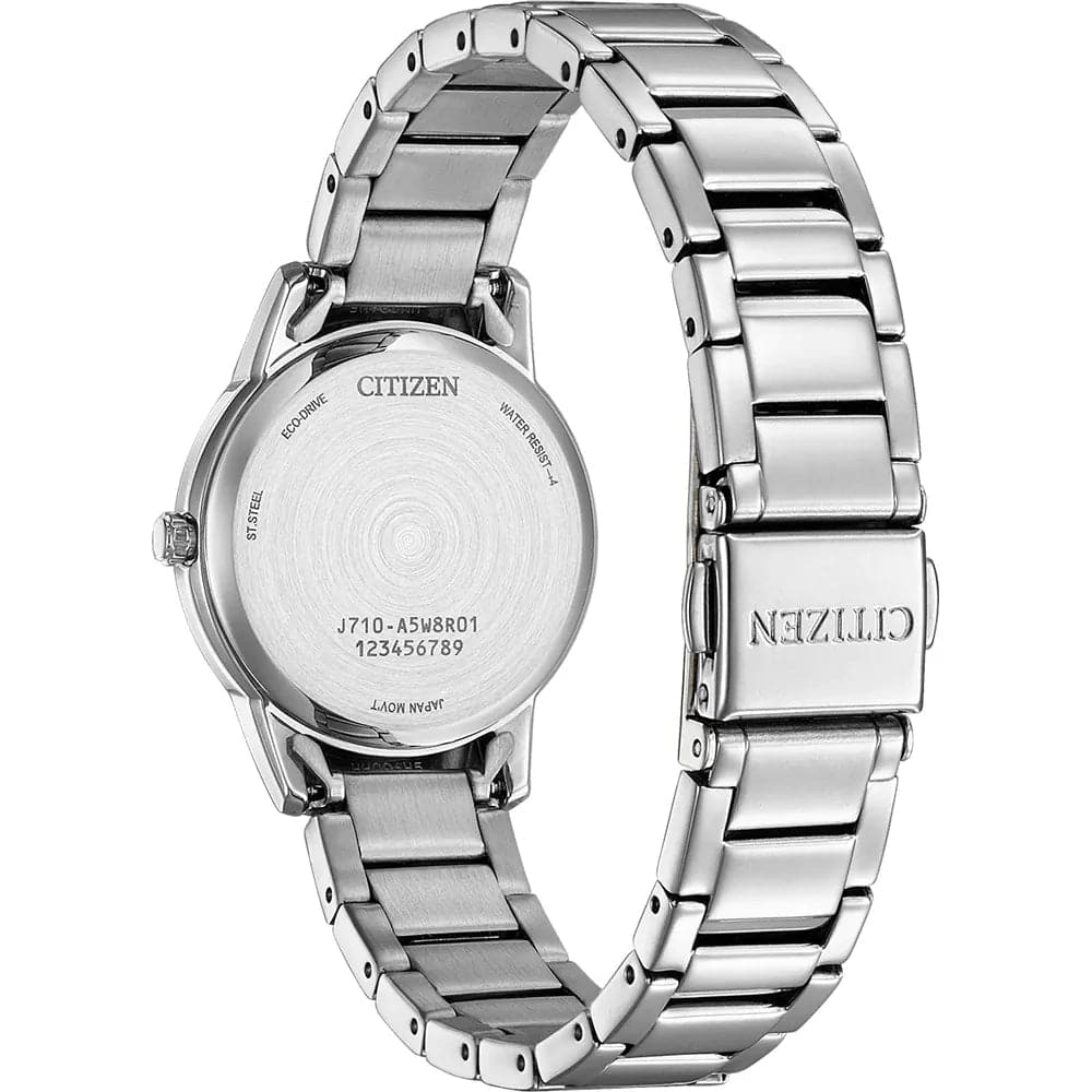 Citizen Eco-Drive Blue Dial Silver Stainless Steel Strap Women Watch FE1241-71L