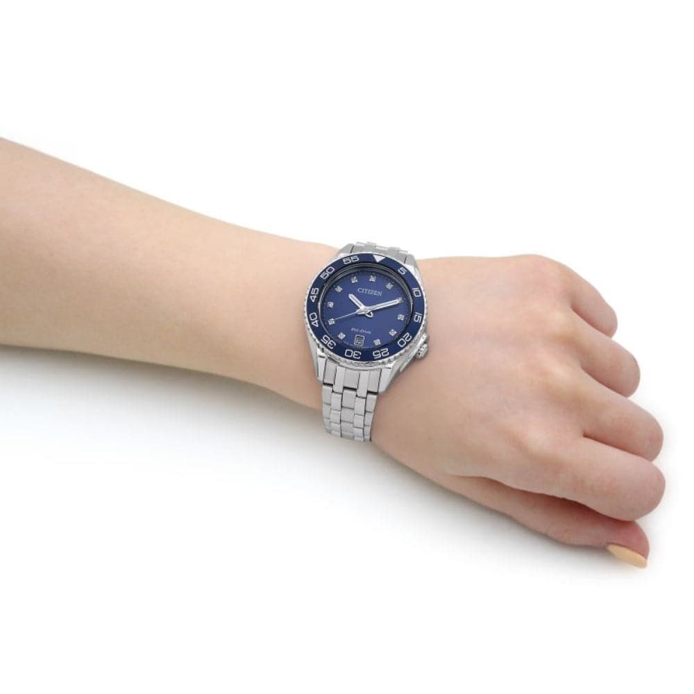 Citizen Eco-Drive Blue Dial Silver Stainless Steel Strap Men Watch FE6160-57L