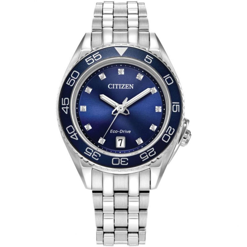 Citizen Eco-Drive Blue Dial Silver Stainless Steel Strap Men Watch FE6160-57L