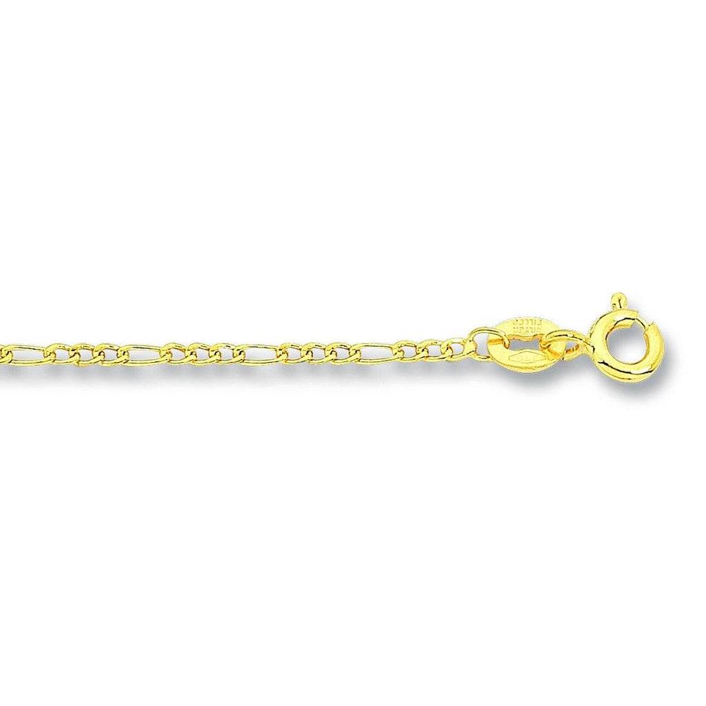 55cm Figaro Chain in 9kt Yellow Bonded Gold