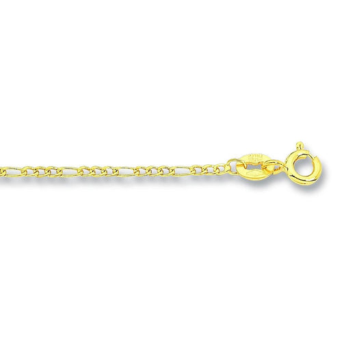 55cm Figaro Chain in 9kt Yellow Bonded Gold