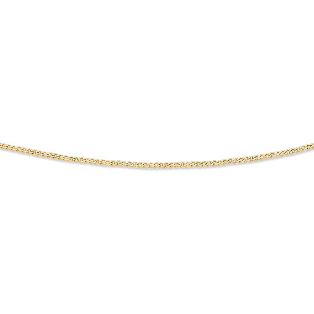 45cm Flat Curb Chain in 9kt Yellow Bonded Gold