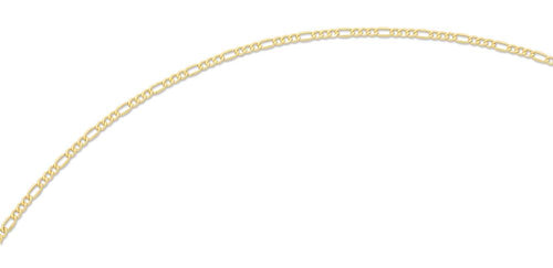 50cm 9kt Yellow Gold Hollow Figaro Chain Necklace