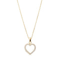 Cubic Zirconia Open Heart Necklace in 9kt Yellow Bonded Gold Silver Infused
