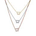 45cm 9kt Yellow Gold Silver Infused Layered Necklace with Cubic Zirconia