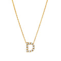 9kt Yellow Gold Silver Infused Cubic Zirconia Initial Necklace