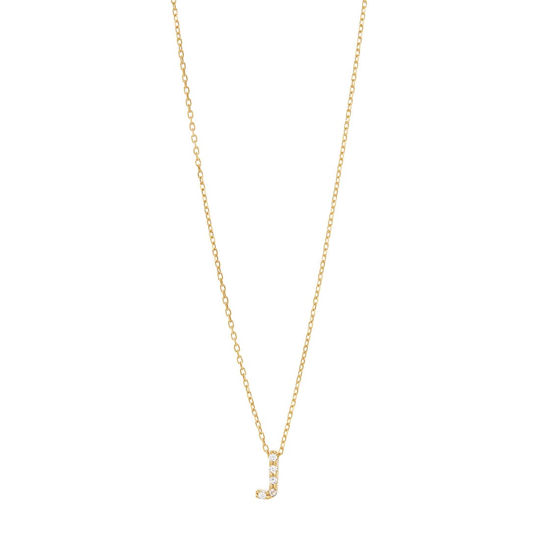 9kt Yellow Gold Silver Infused Cubic Zirconia Initial Necklace