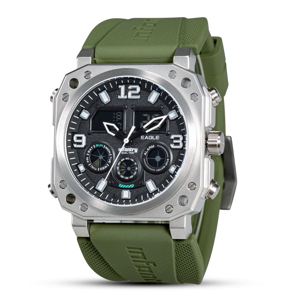 Infantry Analogue-Digital Green Silicone Strap Men Watch FS-011-S-GR
