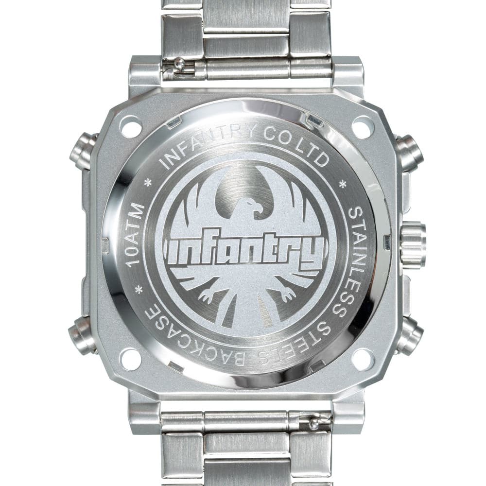 Infantry Analogue-Digital Silver Stainless Steel Strap Men Watch FS-011-S-S