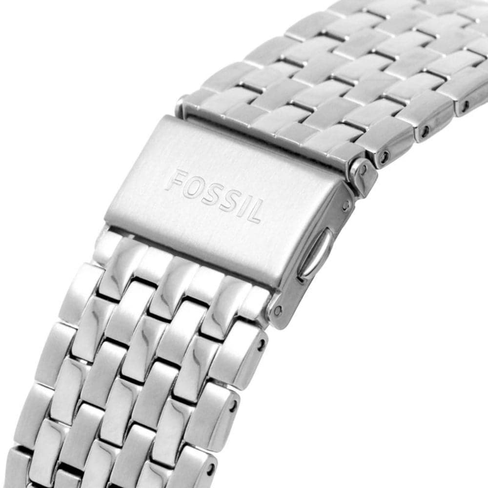 Fossil Carraway White Dial Silver Stainless Steel Strap Men Watch FS6008