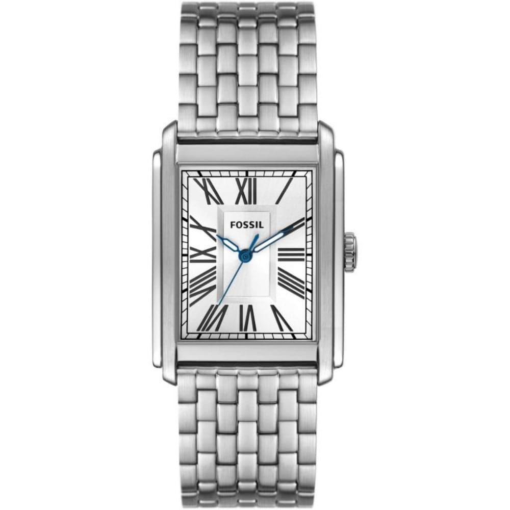 Fossil Carraway White Dial Silver Stainless Steel Strap Men Watch FS6008
