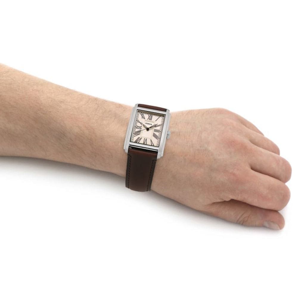 Fossil Carraway Brown Leather Strap Men Watch FS6012