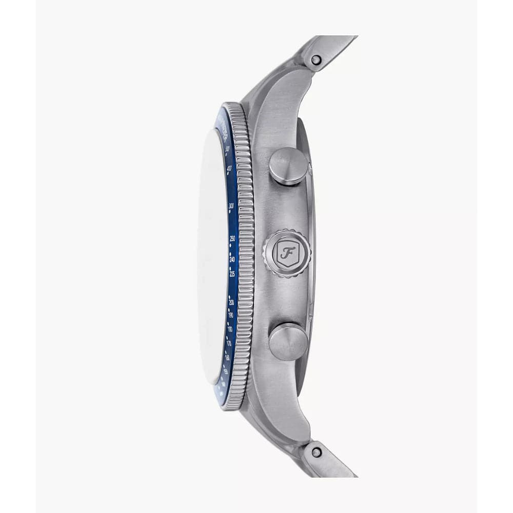 Fossil Sport Tourer Chronograph Blue Dial Silver Stainless Steel Strap Men Watch FS6047