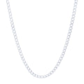 Curb Chain Necklace in 9kt White Gold Silver Infused 55cm