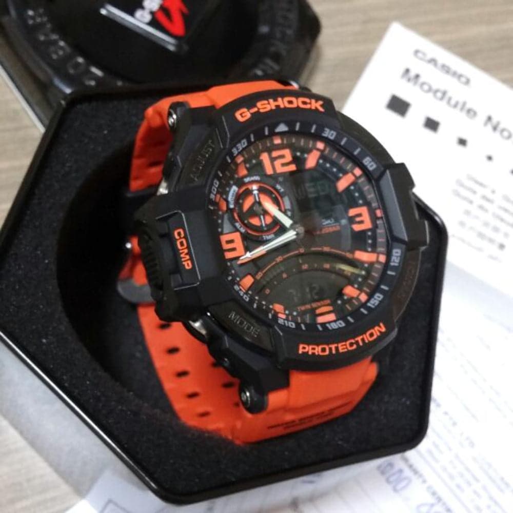 Casio G-Shock Orange Resin Master of G - Air Gravitymaster Men Watch GA-1000-4ADR-P