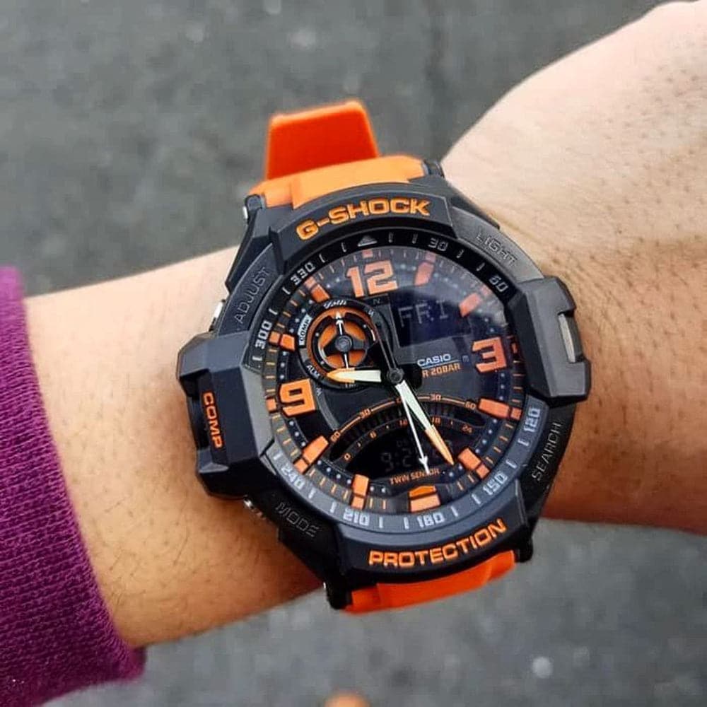 Casio G-Shock Orange Resin Master of G - Air Gravitymaster Men Watch GA-1000-4ADR-P