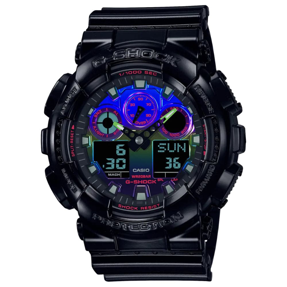 Casio G-Shock Rainbow Black Resin Strap Men's Watch GA-100RGB-1ADR-P