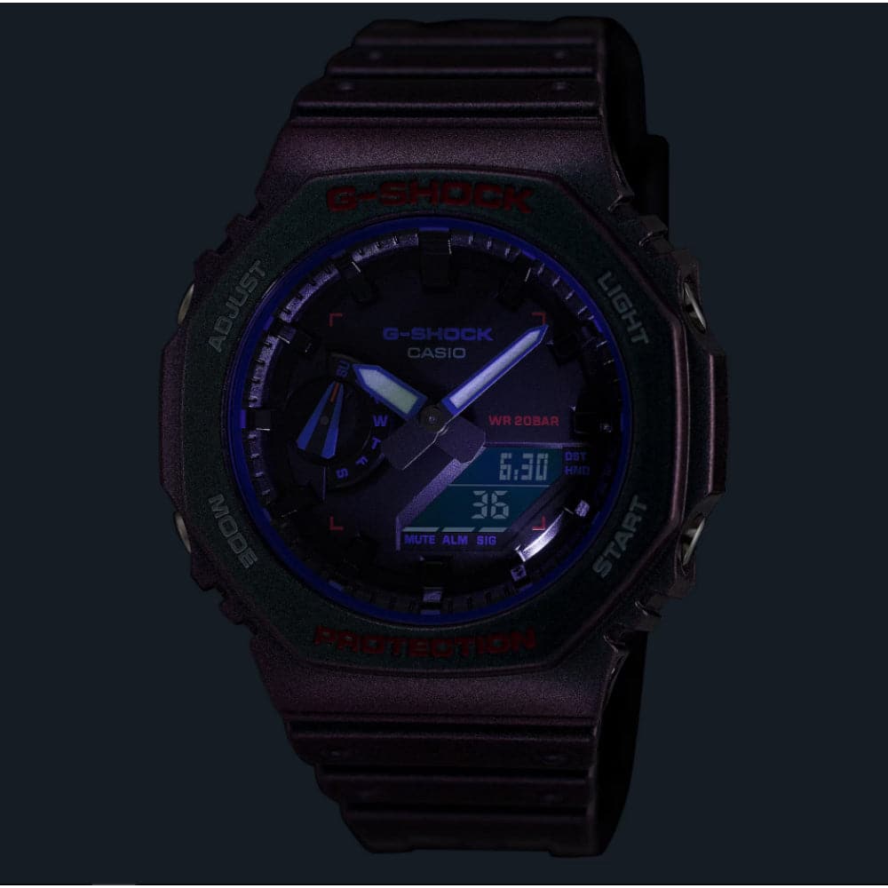 Casio G-Shock Purple Resin Strap Men Watch GA-2100AH-6ADR