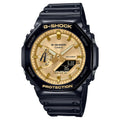 Casio G-Shock Gold Dial Black Resin Strap Men Watch GA-2100GB-1ADR