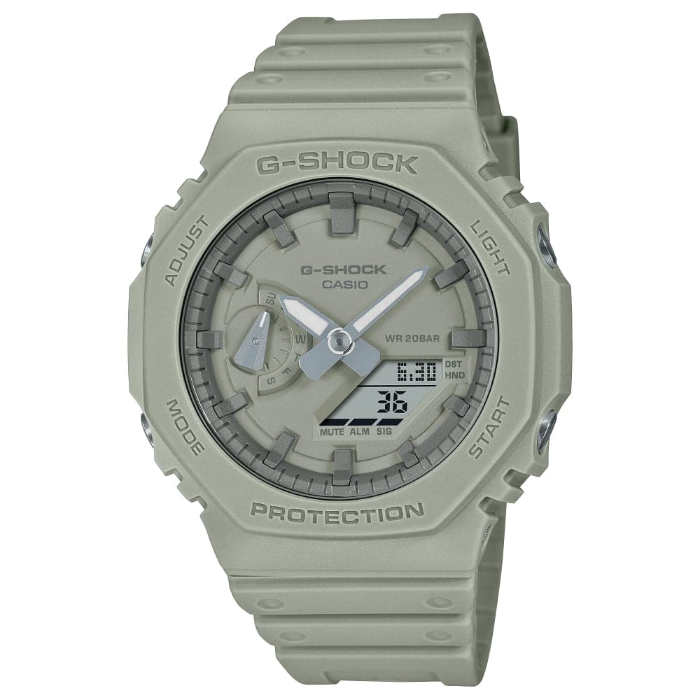 Casio G-Shock Analogue-Digital Green Resin Strap Men Watch GA-2100NC-3ADR-P
