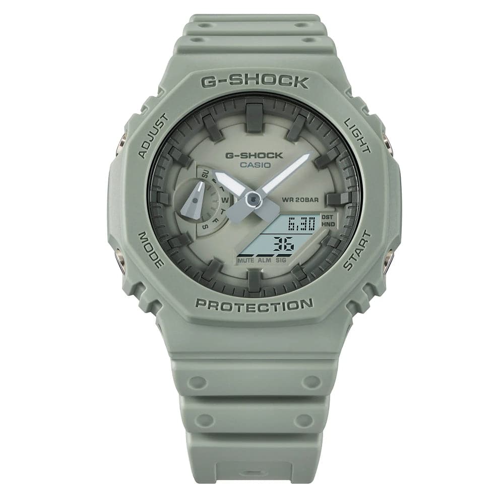 Casio G-Shock Green Dial and Resin Strap Unisex Watch GA-2100NC-3ADR