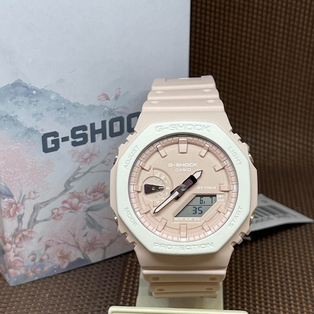 Casio G-Shock Digital-Analogue Pink Resin Strap Women Watch GA-2110SL-4A7DR