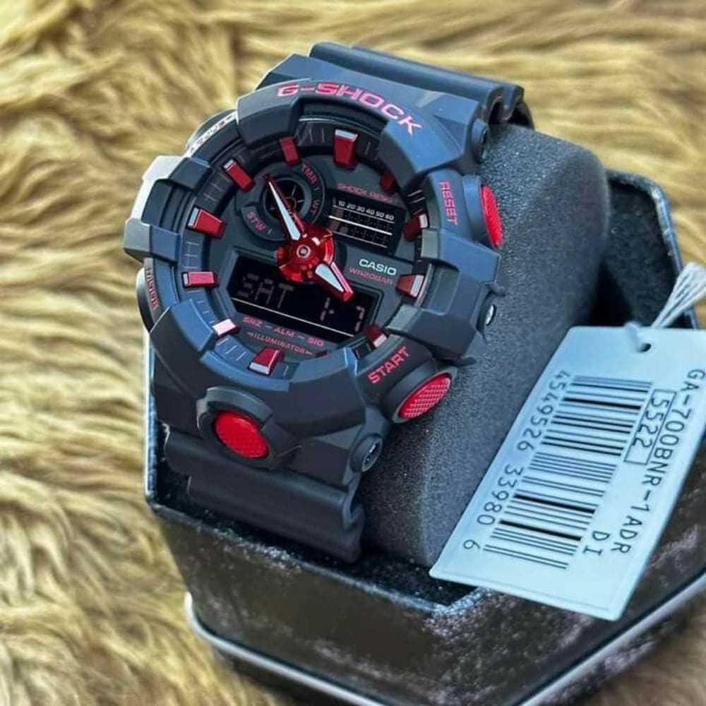 Casio G-Shock GA-700 Series Black Resin Strap Men Watch GA-700BNR-1ADR-P