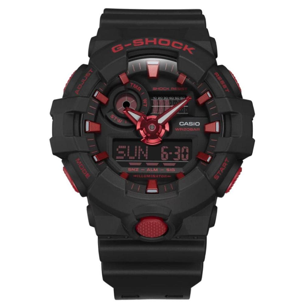 Casio G-Shock GA-700 Series Black Resin Strap Men Watch GA-700BNR-1ADR-P