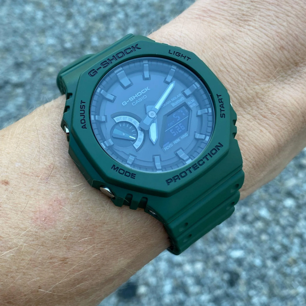 Casio G-Shock Green Resin Strap Men Watch GA-B2100-3ADR