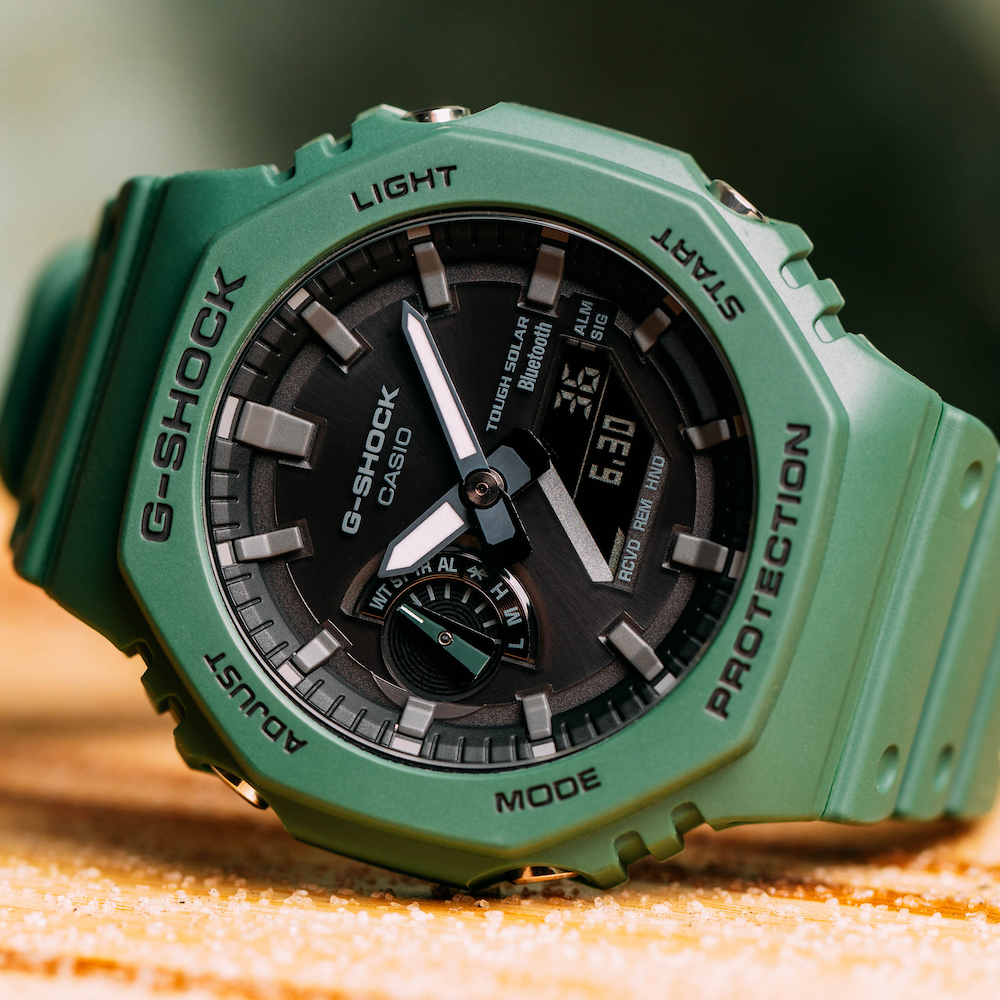 Casio G-Shock Green Resin Strap Men Watch GA-B2100-3ADR