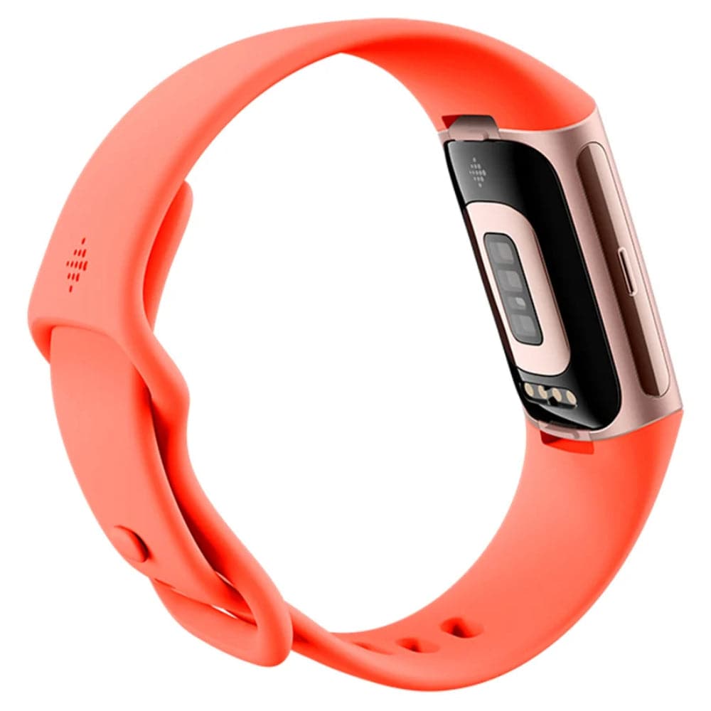Fitbit Charge 6, Coral/Champagne Gold Silicone Strap Unisex Smartwatch GA05184-AP