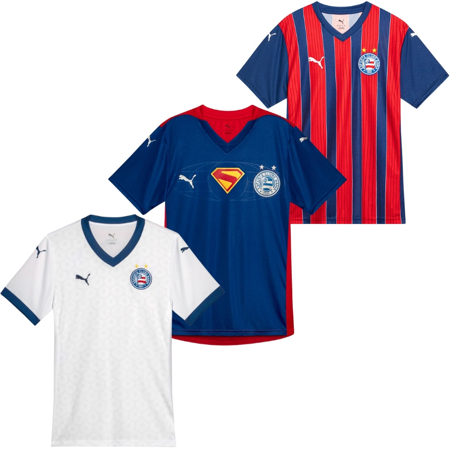 Bahia Fan Jersey Home, Away e Third 2025/26 - Kit 3 Fan Jersey