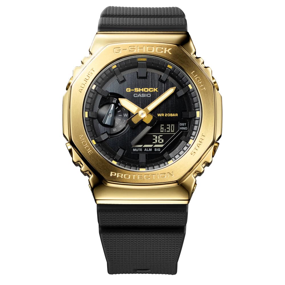 Casio G-Shock Gold Case Black Silicone Strap Men Watch GM-2100G-1A9DR-P