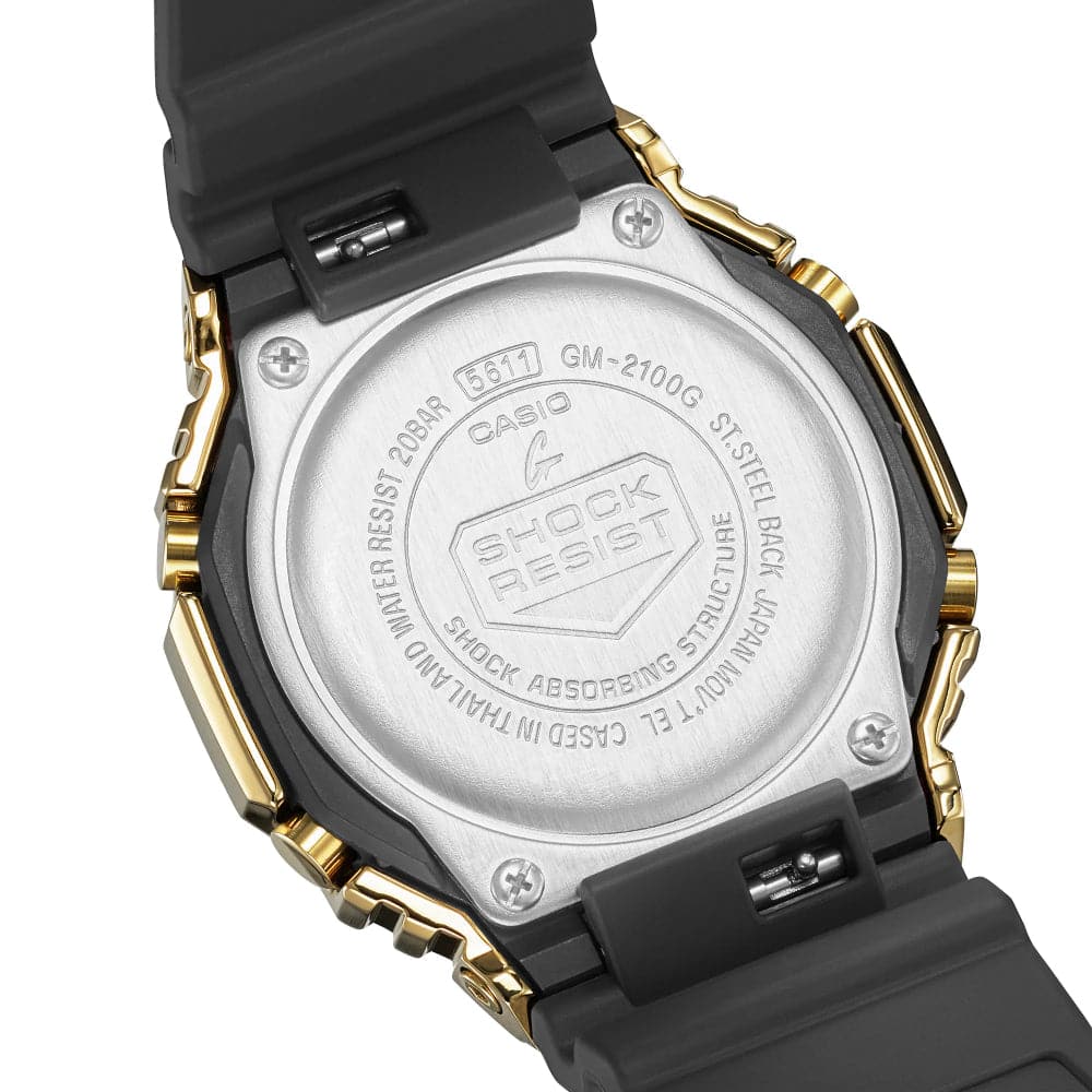 Casio G-Shock Gold Case Black Silicone Strap Men Watch GM-2100G-1A9DR-P