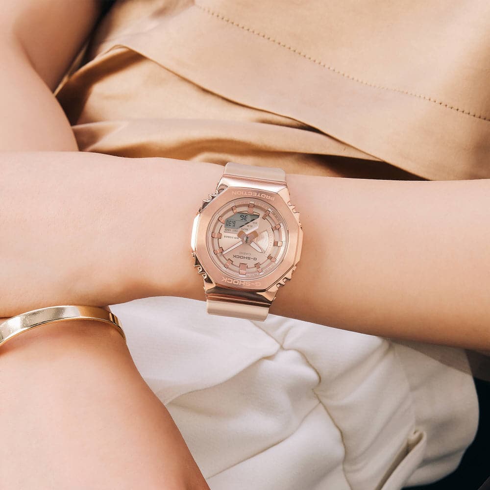 Casio G-Shock Pink Beige Resin Strap Women Watch GM-S2100PG-4ADR-P