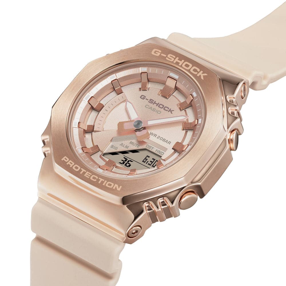 Casio G-Shock Pink Beige Resin Strap Women Watch GM-S2100PG-4ADR-P