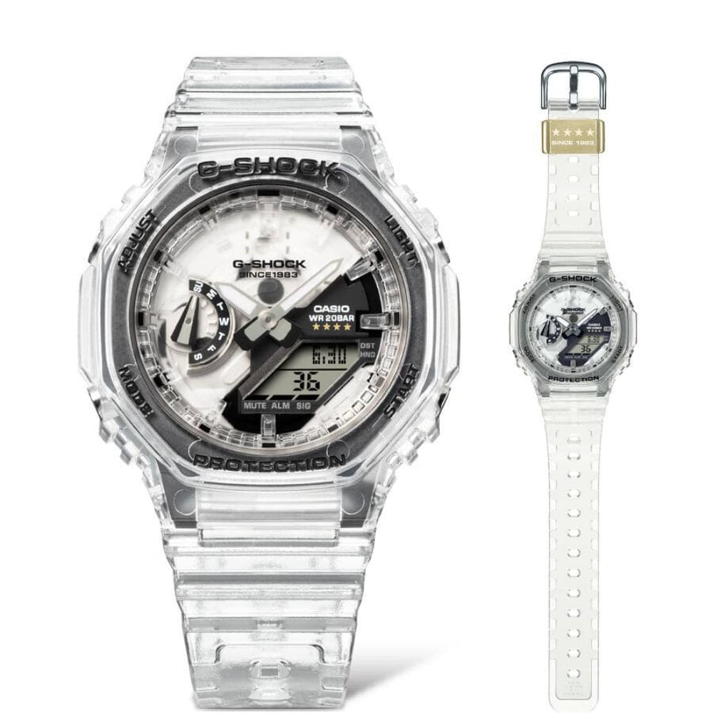 Casio G-Shock Digital-Analogue Transparent Resin Strap Men Watch GMA-S2140RX-7ADR-P