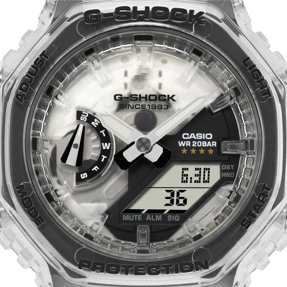 Casio G-Shock Digital-Analogue Transparent Resin Strap Men Watch GMA-S2140RX-7ADR-P